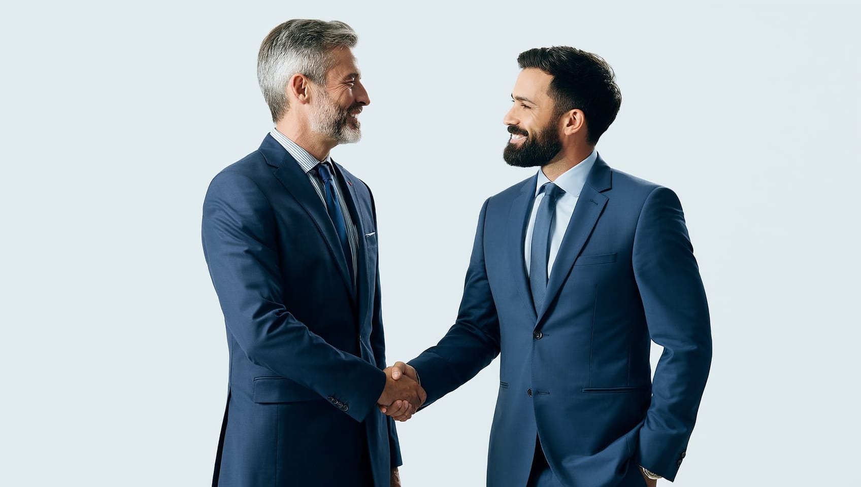 Two business partners shaking hands after signing a lease agreement