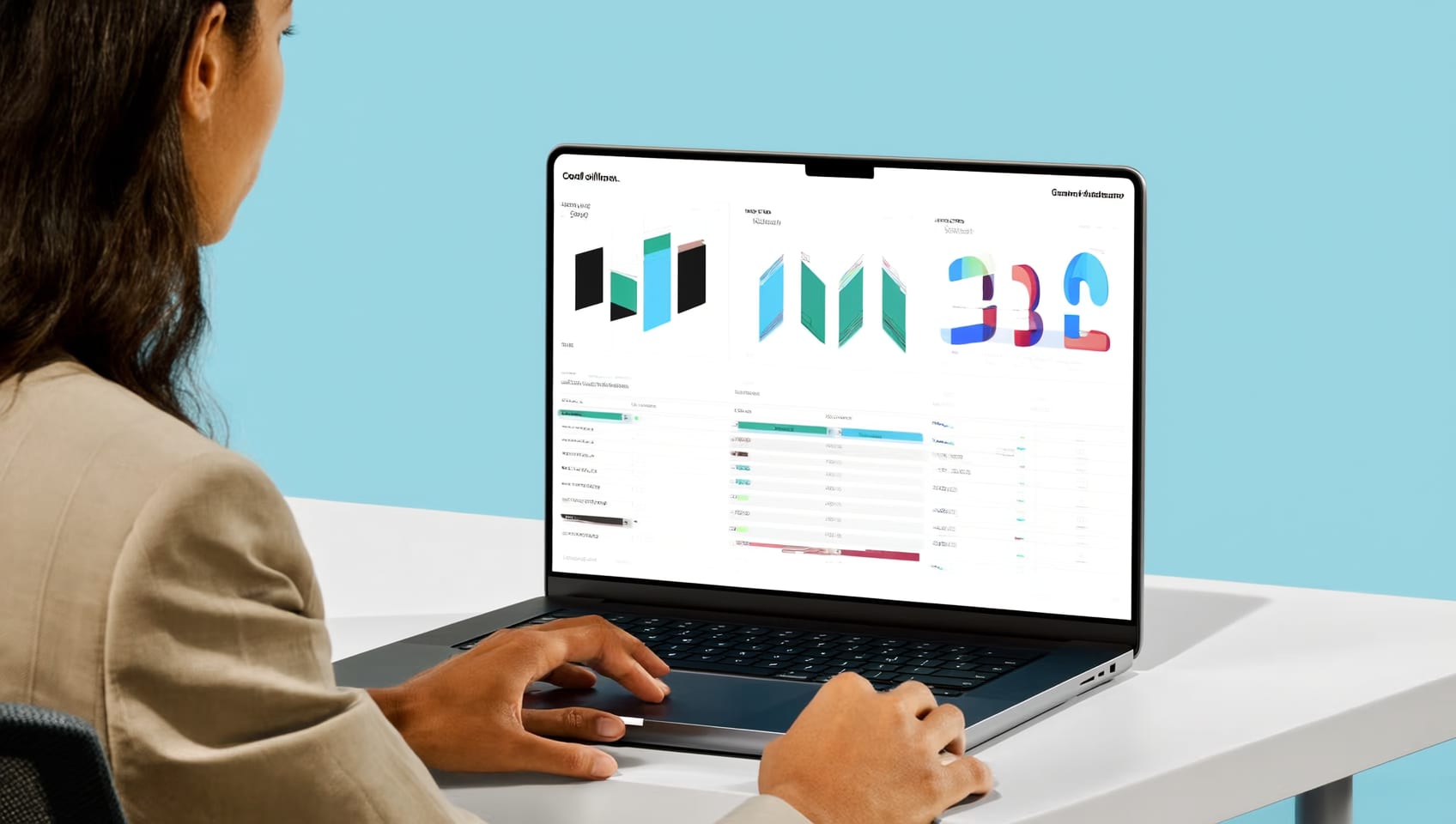 Advisor reviewing multifamily underwriting figures on a laptop