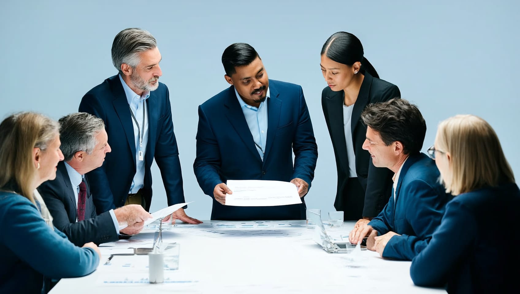 Institutional investor and advisor reviewing a capital markets offering memorandum