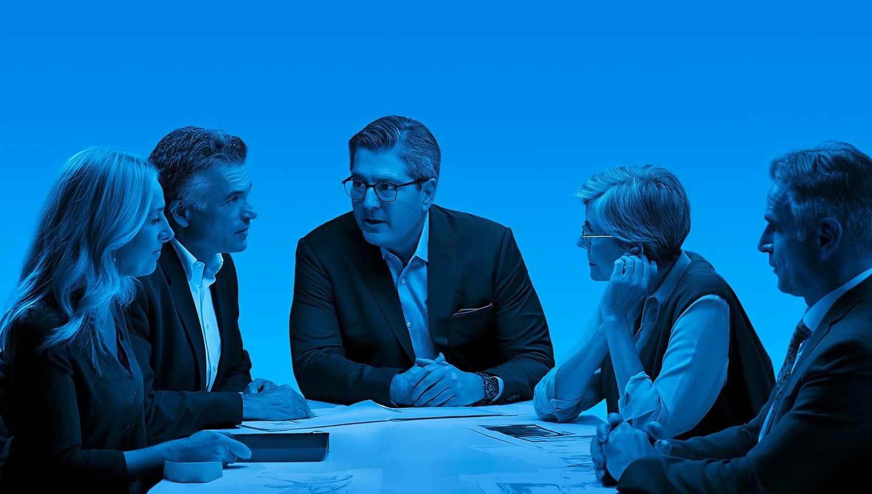 Investor and advisor discussing a portfolio of income-producing properties